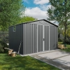 Domek narzędziowy metalowy NORDVIC 283x251 cm - Ocynkowany, Dwuspadowy Dach, Wentylacja, Light Grey